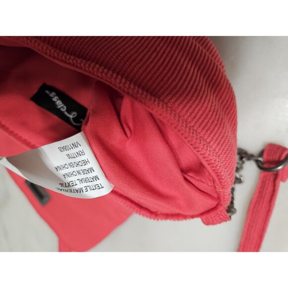 Art Class Girls Burgundy Red Quilted Velvet Turnlock Crossbody Bag with Chain - Picture 5 of 6